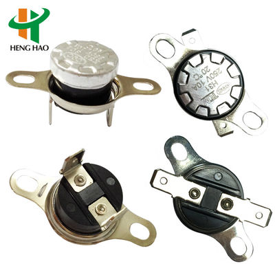 Thermostat bimétallique KSD301 avec 100 000 cycles, plage de 0-250℃ et contacts normalement fermés/ouverts